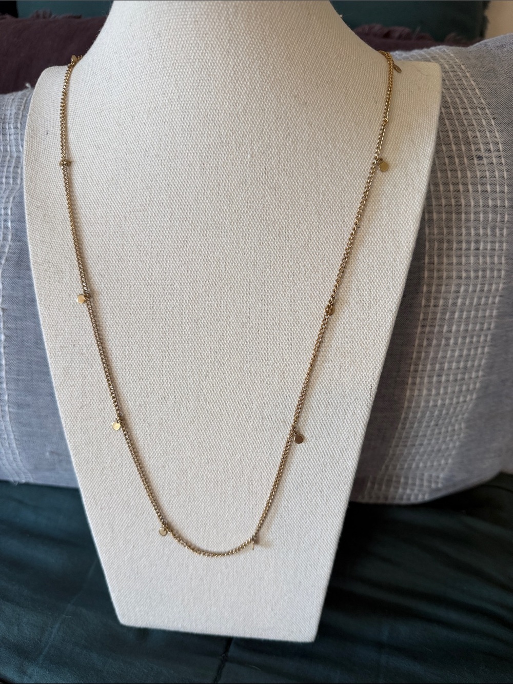 Premier Designs Gold Disc Station Long Necklace